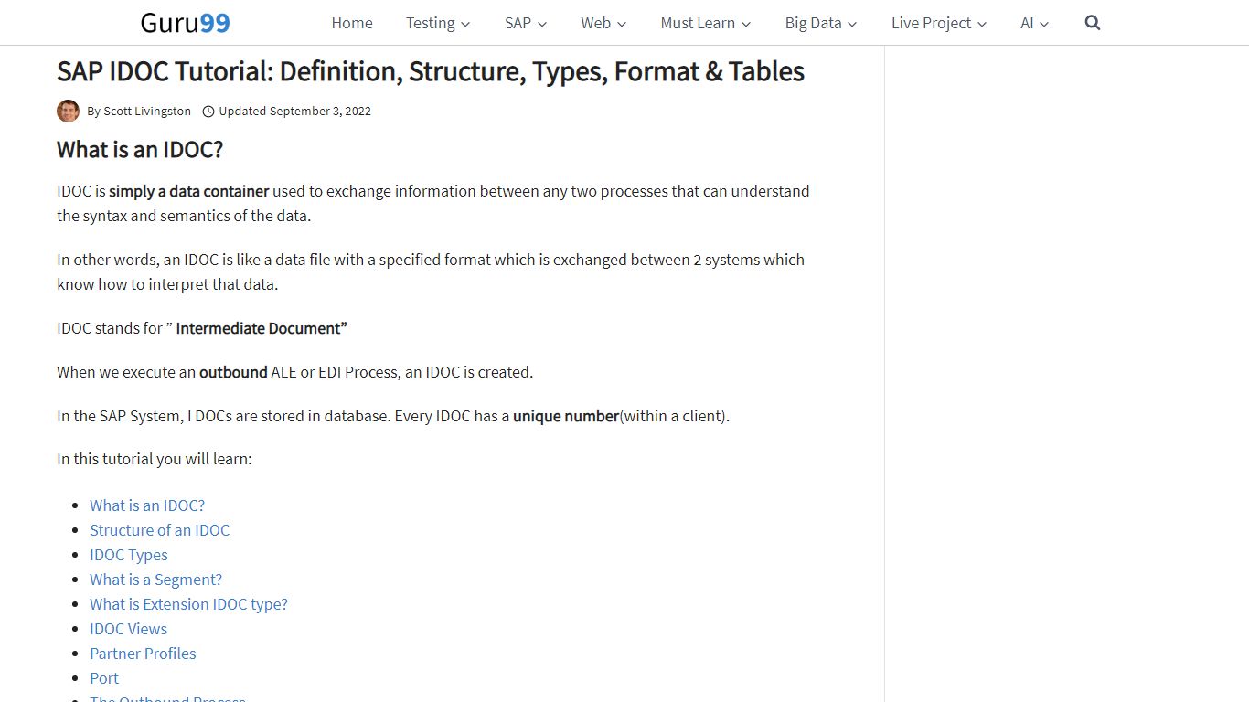SAP IDOC Tutorial: Definition, Structure, Types, Format & Tables - Guru99